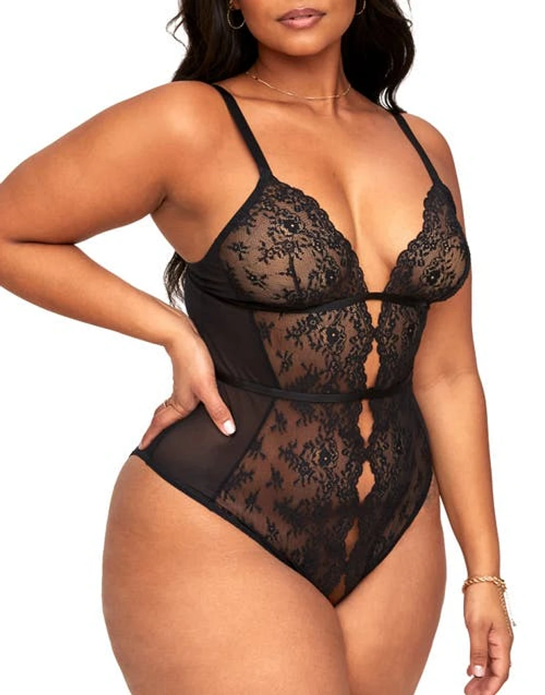 Adore Me Rosie Crotchless Bodysuit Lingerie Black at Nordstrom,