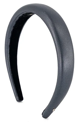 Alexandre de Paris Leather Headband in Graphite at Nordstrom