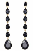 Ettika Teardrop Crystal Linear Earrings in Black at Nordstrom