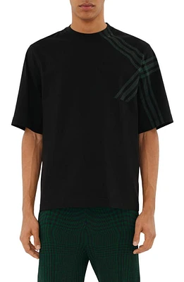 burberry Placed Check T-Shirt Black With White at Nordstrom,