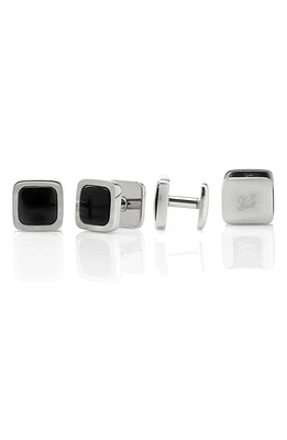 Cufflinks, Inc. Set of 4 Onyx Cushion Stainless Steel Studs in Black at Nordstrom