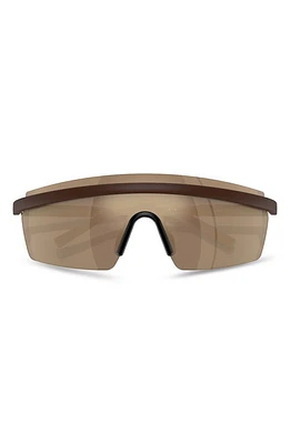 Oliver Peoples x Roger Federer R-4 138mm Rimless Shield Sunglasses in Umber/Desert Flash at Nordstrom