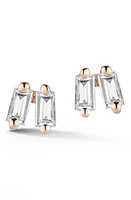 Dana Rebecca Designs Dana Rebecca Sadie Double Baguette Diamond Stud Earrings in Rose Gold at Nordstrom