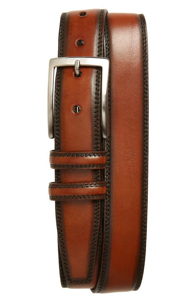 Torino Kipskin Leather Belt Brown at Nordstrom,