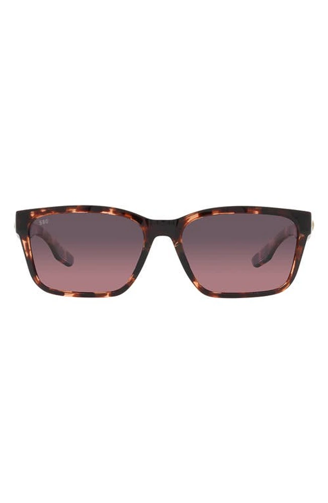 Costa Del Mar Palmas 57mm Gradient Rectangular Sunglasses in Coral at Nordstrom