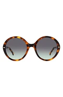 Carolina Herrera 55mm Round Sunglasses in Brown Tortoise at Nordstrom