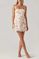 ASTR the Label Nacrissi Floral Mini Sundress Pink at Nordstrom,