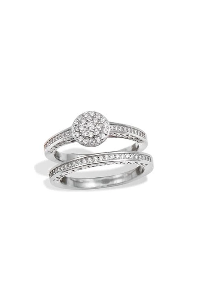 SAVVY CIE JEWELS Set of 2 Cubic Zirconia Rings White at Nordstrom,