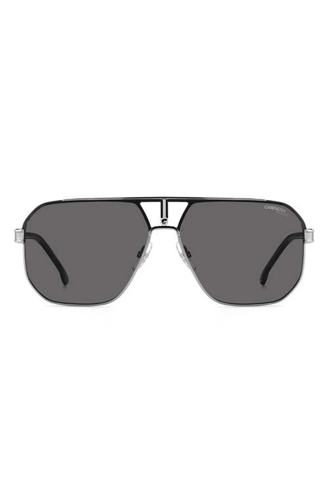 Carrera Eyewear 62mm Oversize Navigator Sunglasses in Black Dark Ruth/Gray Polar at Nordstrom