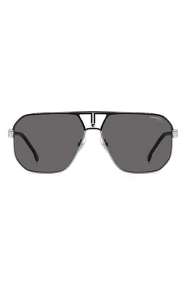 Carrera Eyewear 62mm Oversize Navigator Sunglasses in Black Dark Ruth/Gray Polar at Nordstrom