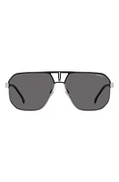 Carrera Eyewear 62mm Oversize Navigator Sunglasses in Black Dark Ruth/Gray Polar at Nordstrom