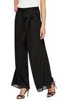 Alex Evenings Tie Waist Mesh Pants Black at Nordstrom,