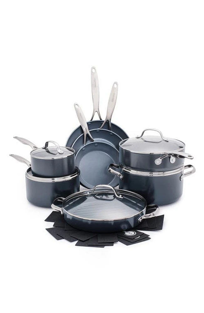 GreenPan Valencia Pro 13-Piece Hard Anodized Aluminum Ceramic Nonstick Cookware Set in Black at Nordstrom