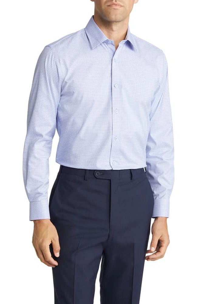 DANIEL HECHTER Check Dress Shirt Blue at Nordstrom,