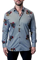 Maceoo Fibonacci Skull King Grey Button-Up Shirt at Nordstrom,