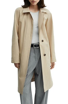 MANGO Belted Cotton Trench Coat Beige at Nordstrom,