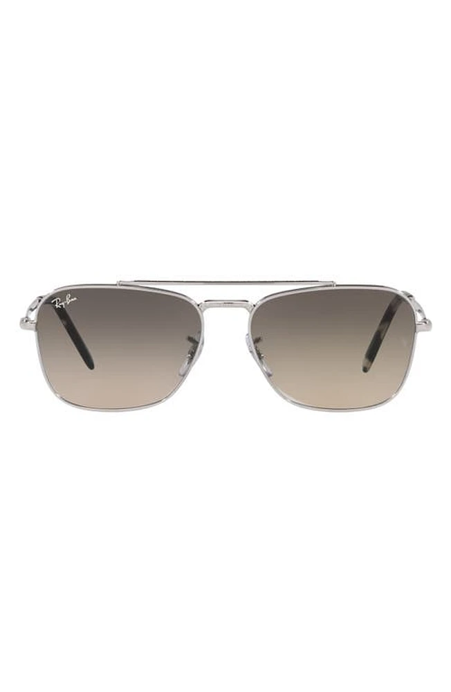 Ray-Ban New Caravan 55mm Gradient Square Sunglasses in Silver at Nordstrom