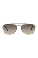 Ray-Ban New Caravan 55mm Gradient Square Sunglasses in Silver at Nordstrom