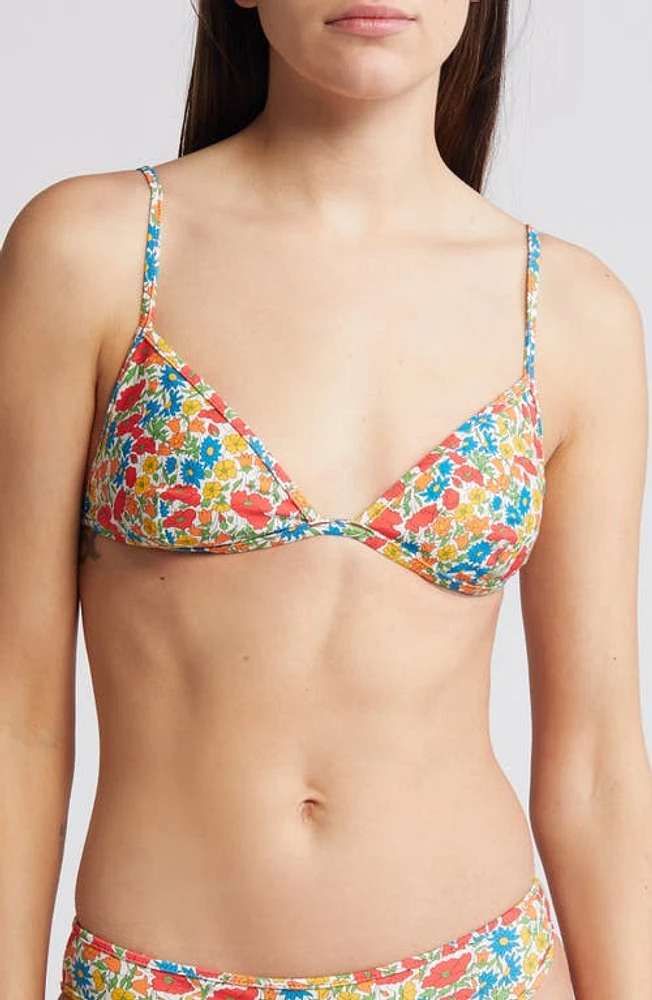 Nu Swim x Liberty London Yes Floral Print Bikini Top Red Multi at Nordstrom,