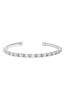 Nordstrom Cubic Zirconia Cuff Bracelet in Clear- Rhodium at Nordstrom