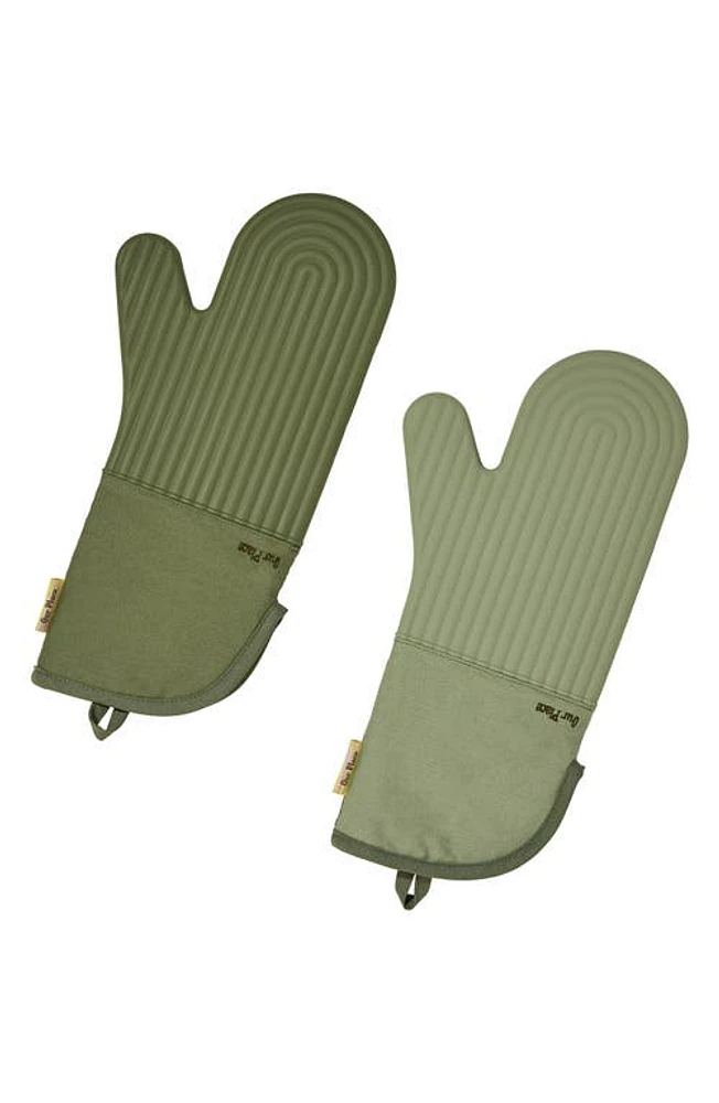 Our Place Cotton & Silicone Oven Mitts in Sage at Nordstrom, Size One Size Oz