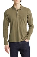 BUCK MASON Sueded Long Sleeve Cotton Polo at Nordstrom,