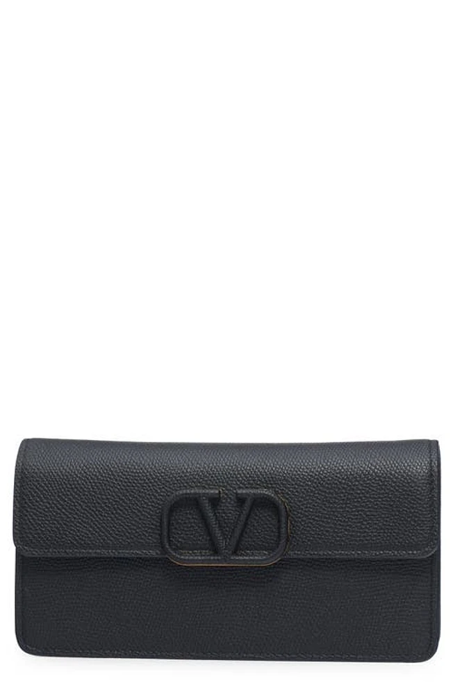 Valentino Garavani VLOGO Signature Leather Wallet on a Chain in 0No Nero at Nordstrom