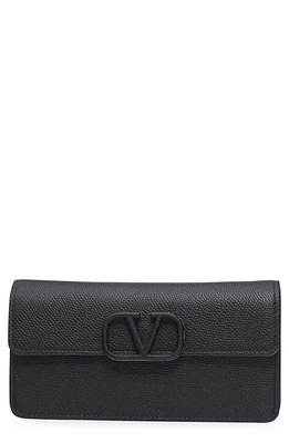 Valentino Garavani VLOGO Signature Leather Wallet on a Chain in 0No Nero at Nordstrom