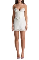 HOUSE OF CB Soraya Lace Trim Satin Minidress with Detachable Corset at Nordstrom,