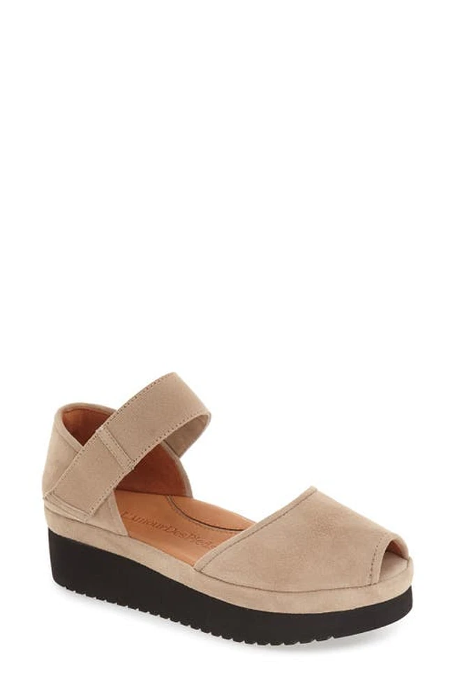 L'Amour des Pieds Amadour Platform Sandal Taupe Suede Leather at Nordstrom,