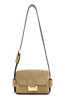 AllSaints Frankie Suede Crossbody Belt Bag in Sughero Brown at Nordstrom