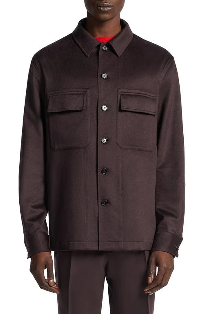 ZEGNA Oasi Cashmere Overshirt Plum at Nordstrom,