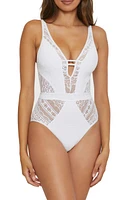 Becca Color Play Lace One-Piece Swimsuit at Nordstrom,