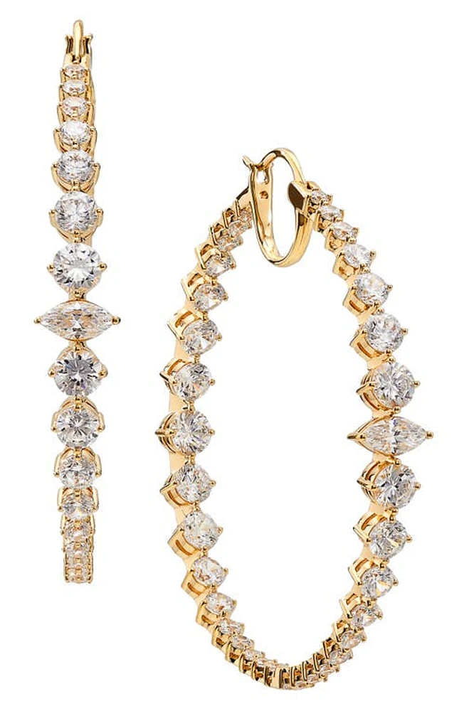 Nadri Leah Statement Hoop Earrings in Gold at Nordstrom