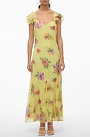 VERO MODA Smilla Floral Print Ruffle Dress Mellow Green Aop Sil at Nordstrom,