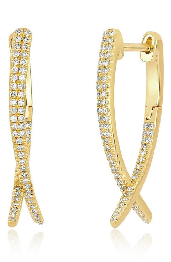 EF Collection Diamond Loop Hoop Ear Jackets in 14K Yellow Gold at Nordstrom