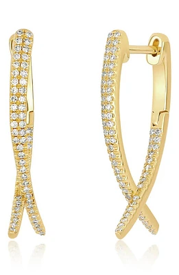 EF Collection Diamond Loop Hoop Ear Jackets in 14K Yellow Gold at Nordstrom