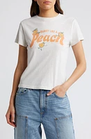 Re/Done Peach Cotton Graphic T-Shirt Vintage White at Nordstrom,