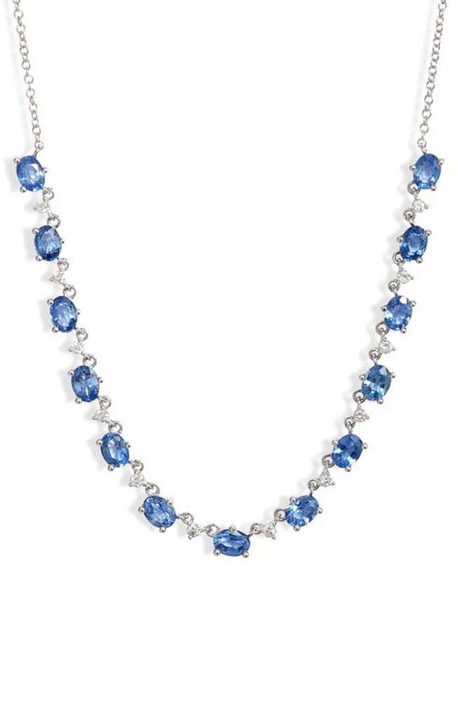 Meira T Sapphire & Diamond Necklace in White at Nordstrom, Size 18