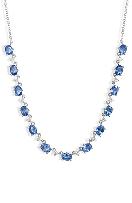 Meira T Sapphire & Diamond Necklace in White at Nordstrom, Size 18