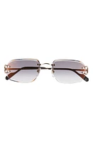 Cartier 58mm Rectangular Sunglasses in Gold 1 at Nordstrom