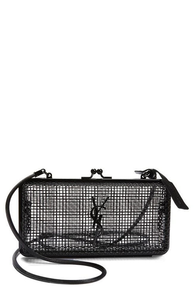 Saint Laurent Cage Clutch in Nero/Nero at Nordstrom