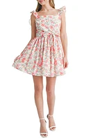 All Favor Floral Eyelet Cotton Minidress Pink Multi at Nordstrom,