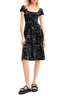 Desigual Arty Floral Dress Black at Nordstrom,