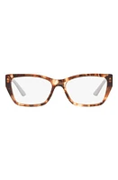 Prada 52mm Rectangular Optical Glasses in Brown Tort at Nordstrom