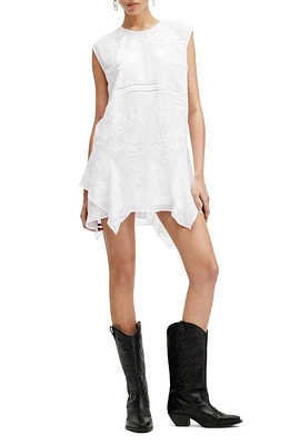 AllSaints Audrina Floral Embroidery Minidress White at Nordstrom, Us