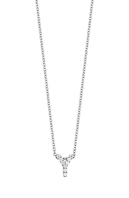 Bony Levy 18k Gold Pavé Diamond Initial Pendant Necklace in Gold - Y at Nordstrom