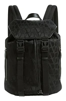 Valentino Garavani Toile Monogram Logo Canvas Backpack in 0No-Nero at Nordstrom