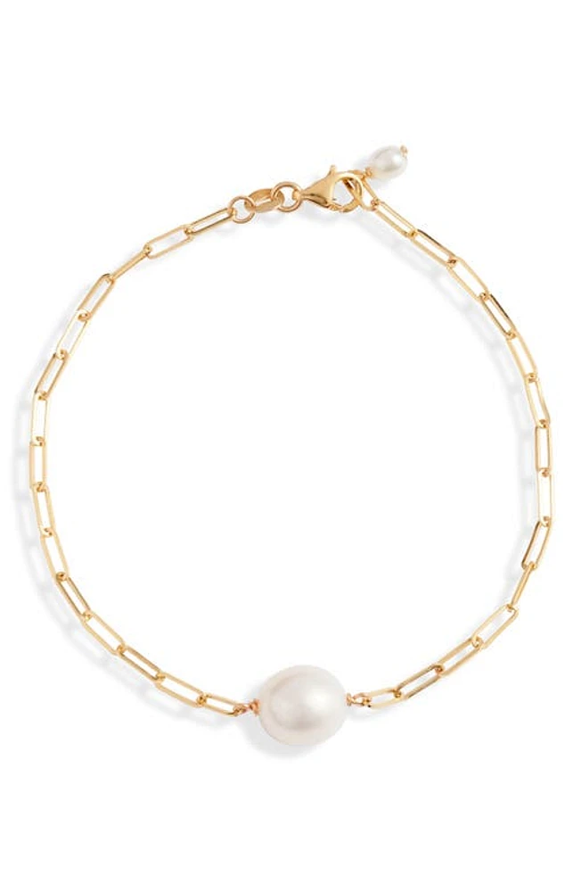 Poppy Finch Cultured Pearl Chain Bracelet in 14Kyg at Nordstrom, Size 7