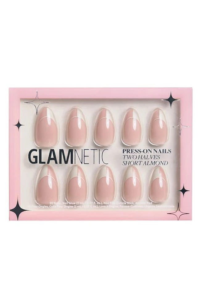 GLAMNETIC Short Almond Press-On Nails Set in Two Halves at Nordstrom